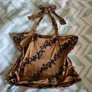 Brown floral halter top